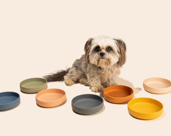 Silicone Dog Bowl - Non-Spill, No-Tip Modern Pet Food & Water Dish