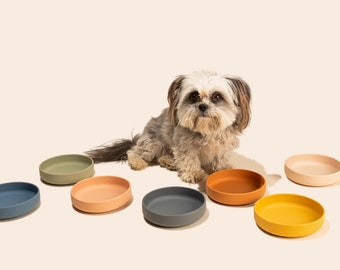 The Perfect Dish - Silicone Dog Bowl For Pet Food & Water, Non-Spill, No-Tip, Modern Design