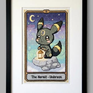 Umbreon Pokemon Tarot Karte Kreuzstich Muster | Der Einsiedler (PDF Nähanleitung)