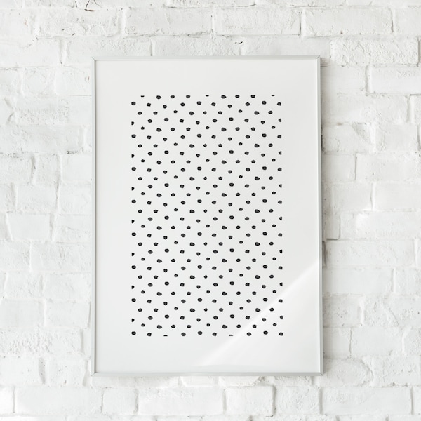 Polka Dots Print  | gallery wall | monochrome | A5 | A4 | A3