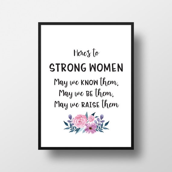 Here's to Strong Women Letterpress Art Print Here's to Strong Women Letterpress Art Print