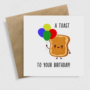 Un brindis por su cumpleaños, tarjeta de cumpleaños divertida, tarjeta de cumpleaños Punny, tarjeta de comida