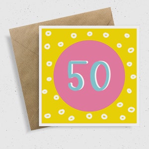 50. Geburtstagskarte | Meilenstein Geburtstagskarte | Karten für sie | SchwesterKarten | Best Friend Karte | Happy Birthday Karte | Moderne | Minimalistischen