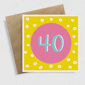 40. Geburtstagskarte | Meilenstein Geburtstagskarte | Karten für sie | SchwesterKarten | Best Friend Karte | Happy Birthday Karte | Moderne | Minimalistischen