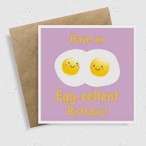 ¡Que tengas un cumpleaños eggcellent! / Tarjeta de cumpleaños divertida / tarjeta de cumpleaños punny / tarjeta de huevo / amantes de la comida
