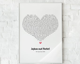 Ironic White Heart Song Lyric Print Ironic White Heart Song Lyric Print