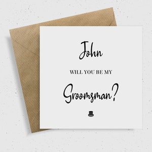 Tarjeta personalizada Will You Be My Groomsman / Groomsman Card / Propuesta de novio / Tarjetas de boda / Tarjetas de compromiso / Papelería de boda