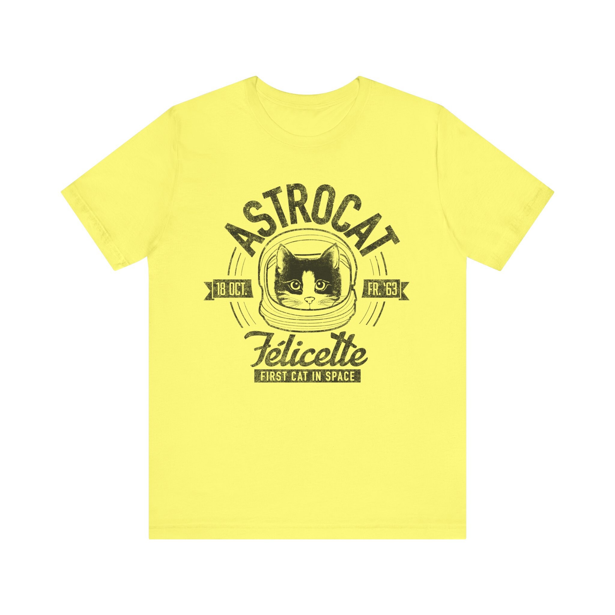 Tシャツ・カットソー TWIN CAT FACE HAFE TEE (YELLOW) Astrocat Felicette First Cat in Space T Shirt - Etsy