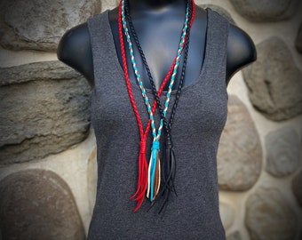 Short necklace with leather floral toolingshort necklace with floral leather pendant cowgirl jewelry western jewelry
