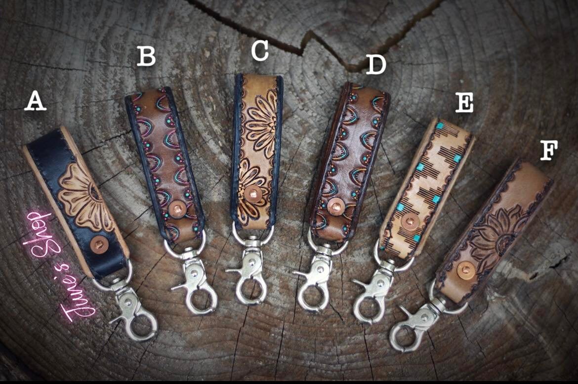 Western leather keychain sale