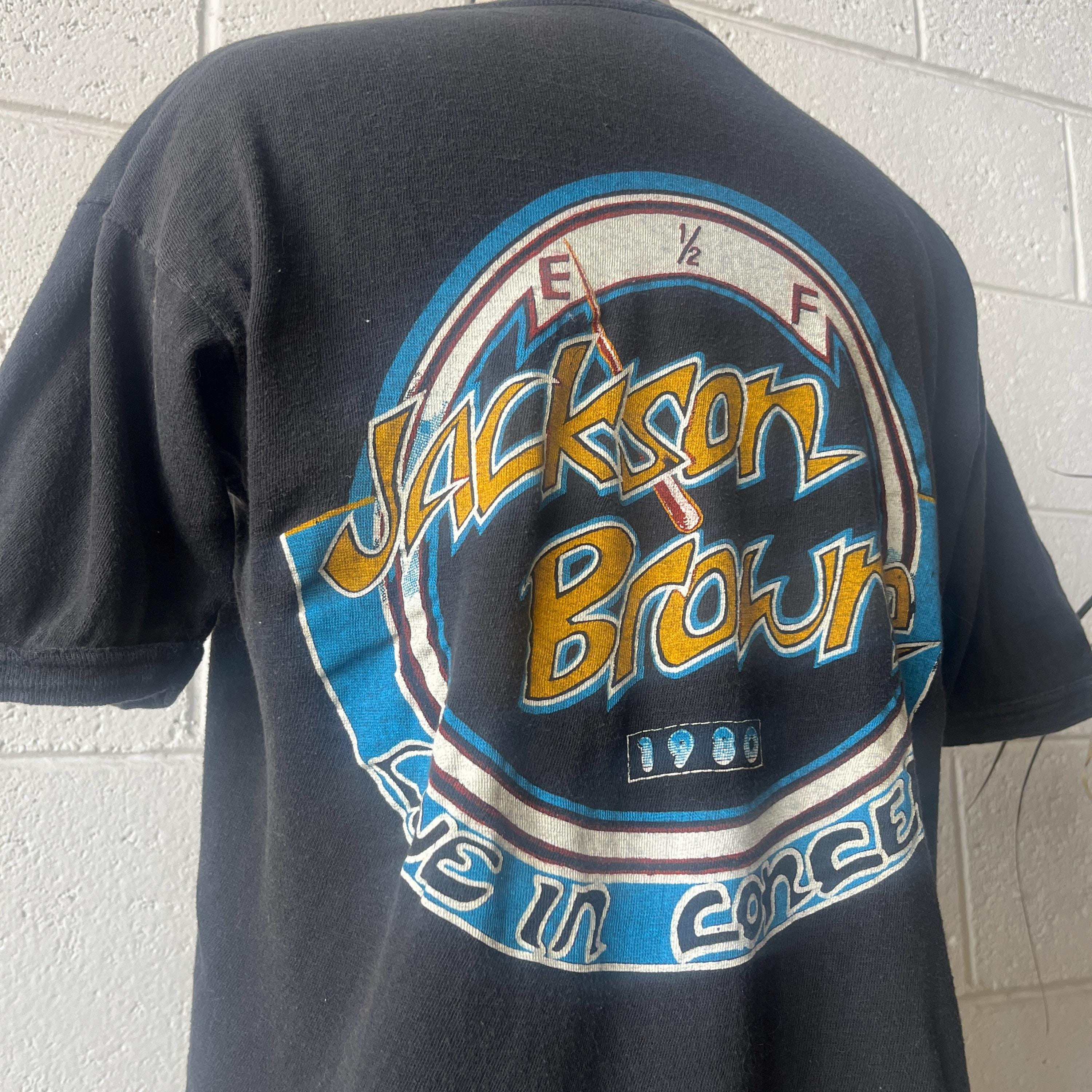 激レア JACKSON BROWNE RUNNING ON EMPTY Tシャツ 1980 Vintage Jackson Browne “running on Empty” Double Sided