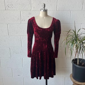 90s MODA INTL Burgundy Crushed Velvet Scoop Neck Mutton Sleeve Mini Length Skater Dress Sz S-M - Etsy 90s MODA INTL Burgundy Crushed Velvet Scoop Neck Mutton Sleeve Mini Length Skater Dress Sz S-M - Etsy