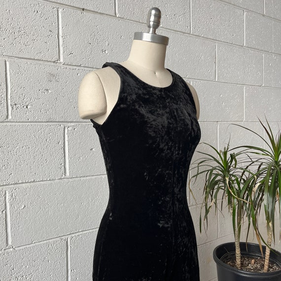 90s BETSEY JOHNSON Black Label Crushed Velvet Sle… - image 2