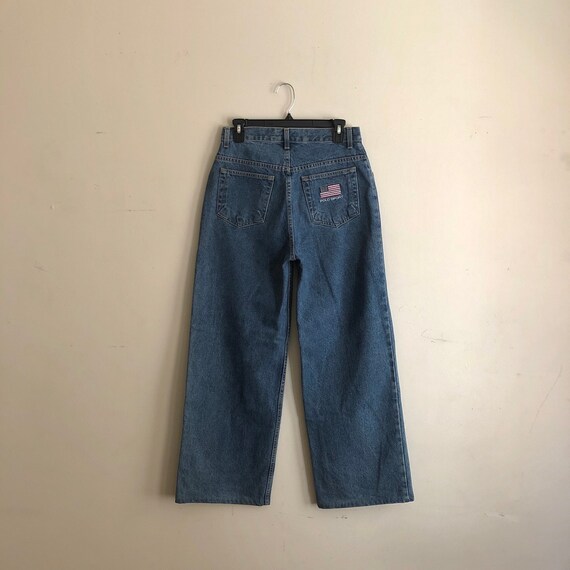 90s POLO SPORT High Waisted Wide Leg Light Wash Po