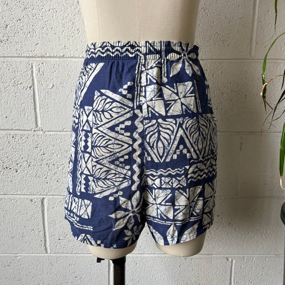 60s JANTZEN High Waisted Navy Blue White Hawaiian… - image 3