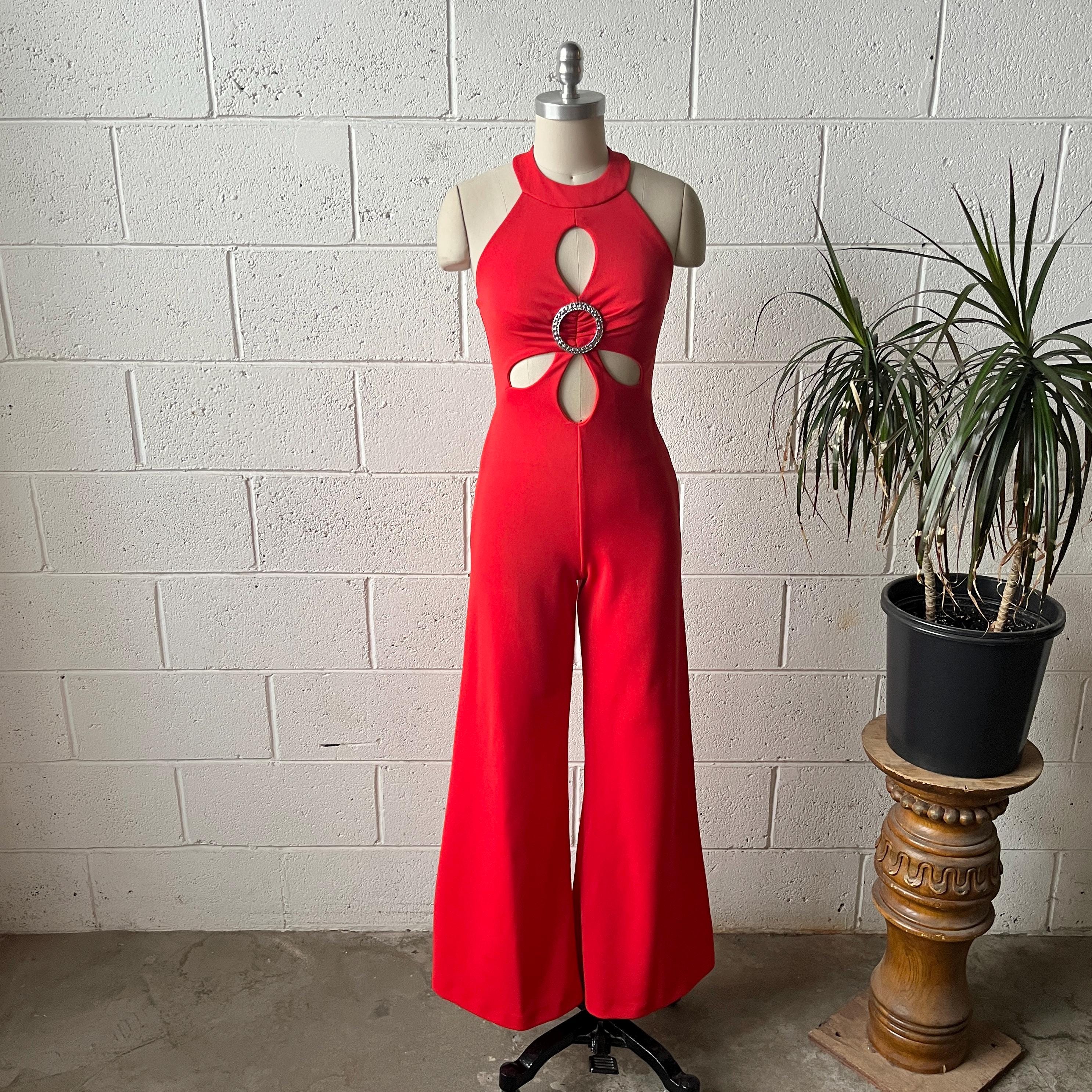 オールインワン・サロペット ANDREADAMO FULL JUMPSUIT WITH CUT-OUT DETAILS Cut Out Jumpsuit - Etsy