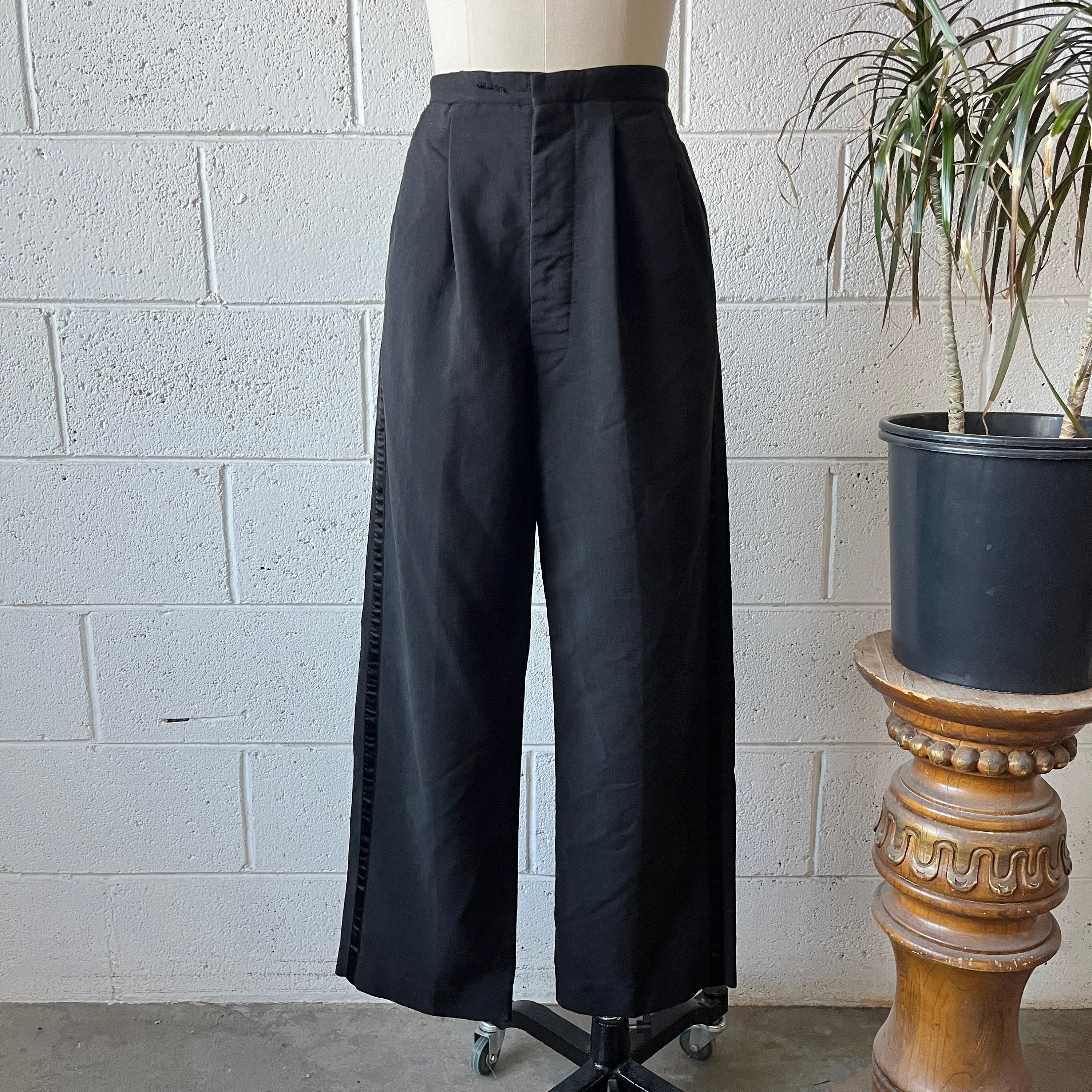 Vintage Pants, Gabardine Pants, 1940s Pants, Hollywood Waisted