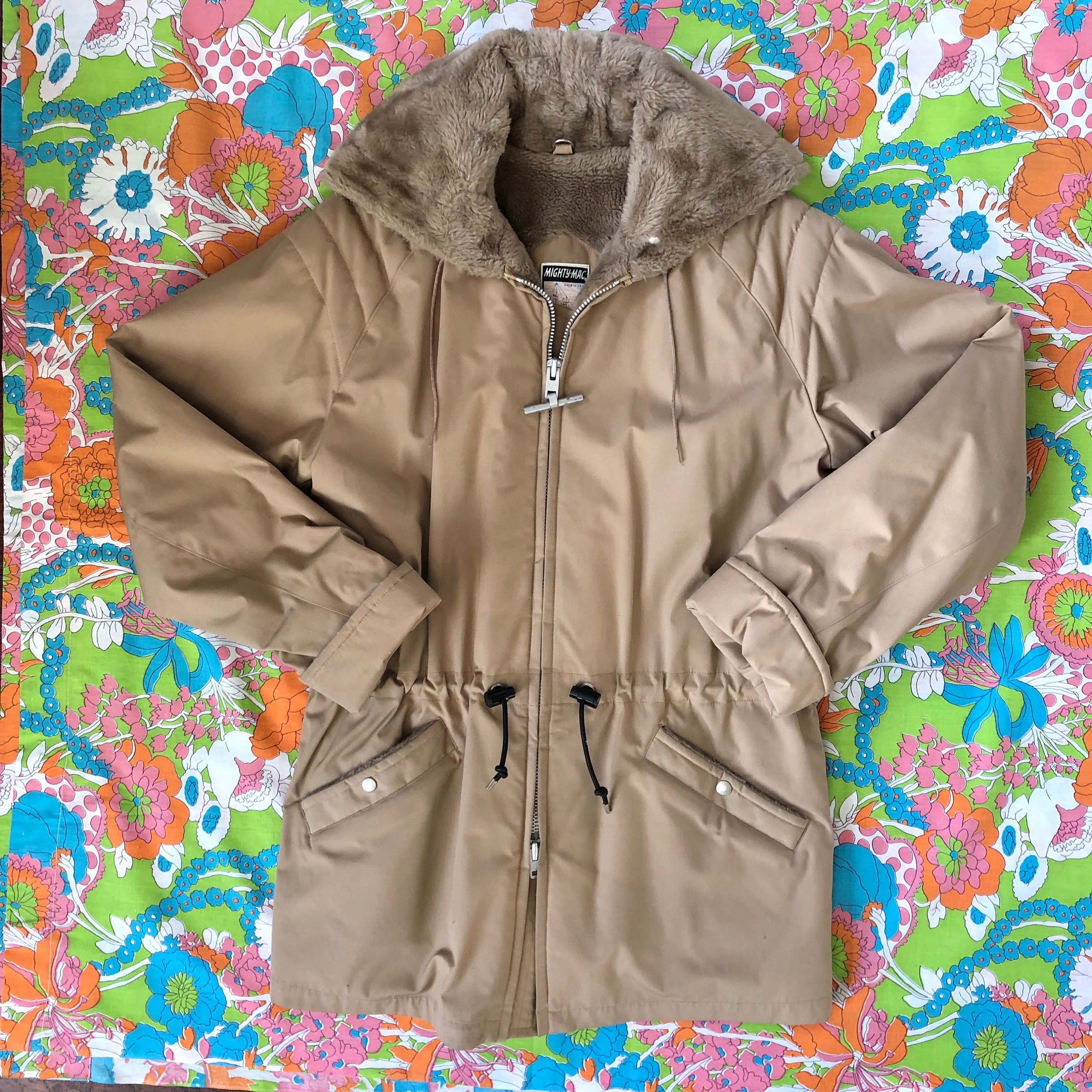 Vintage Mighty Mac Norsac Goose Down Jacket With Hood Size 44 Green