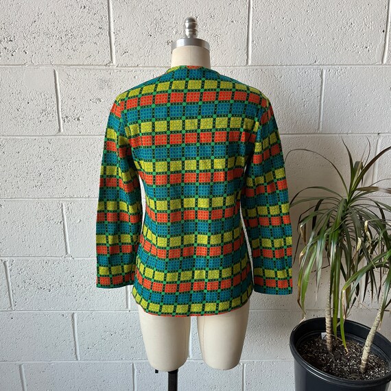 70s NPC FASHIONS Rainbow Abstract Patterned Cresl… - image 3