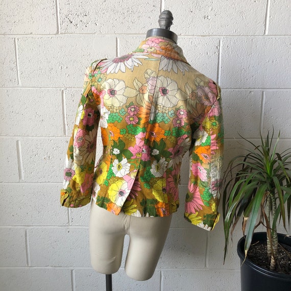 90s MISS SIXTY Pastel Floral Cropped Zip Front Op… - image 3