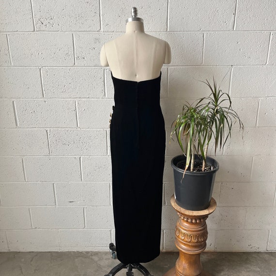 80s EUGENE ALEXANDER Black Velvet Strapless Busti… - image 3