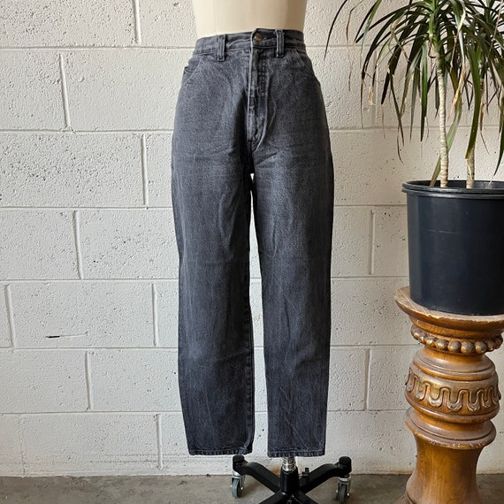 90s BONJOUR High Waisted Black Faded Cotton Denim… - image 3