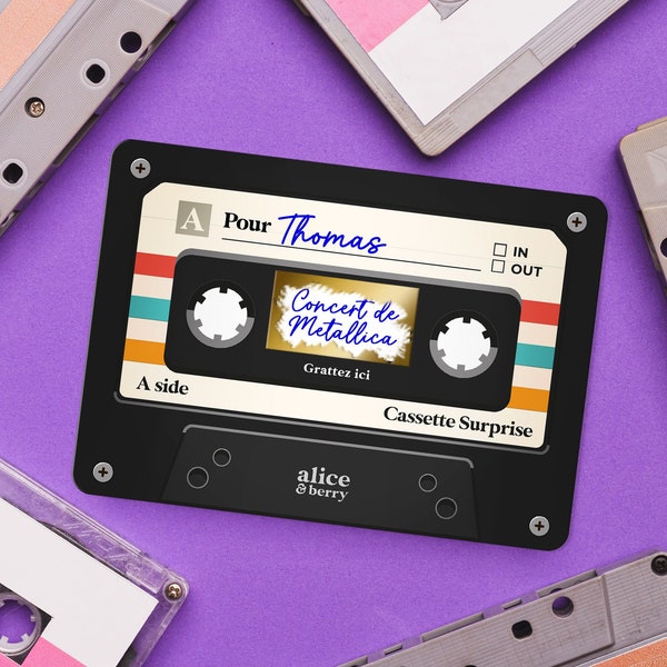 Cartes à gratter Surprise Design Cassette Vintage - Pour offrir Festival & Concert Musique Cadeau