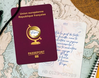 Passeport à Gratter Surprise Voyage - Cadeau Personnalisable à la Main - Pastille à Gratter Suspens - Enveloppe Kraft Incluse