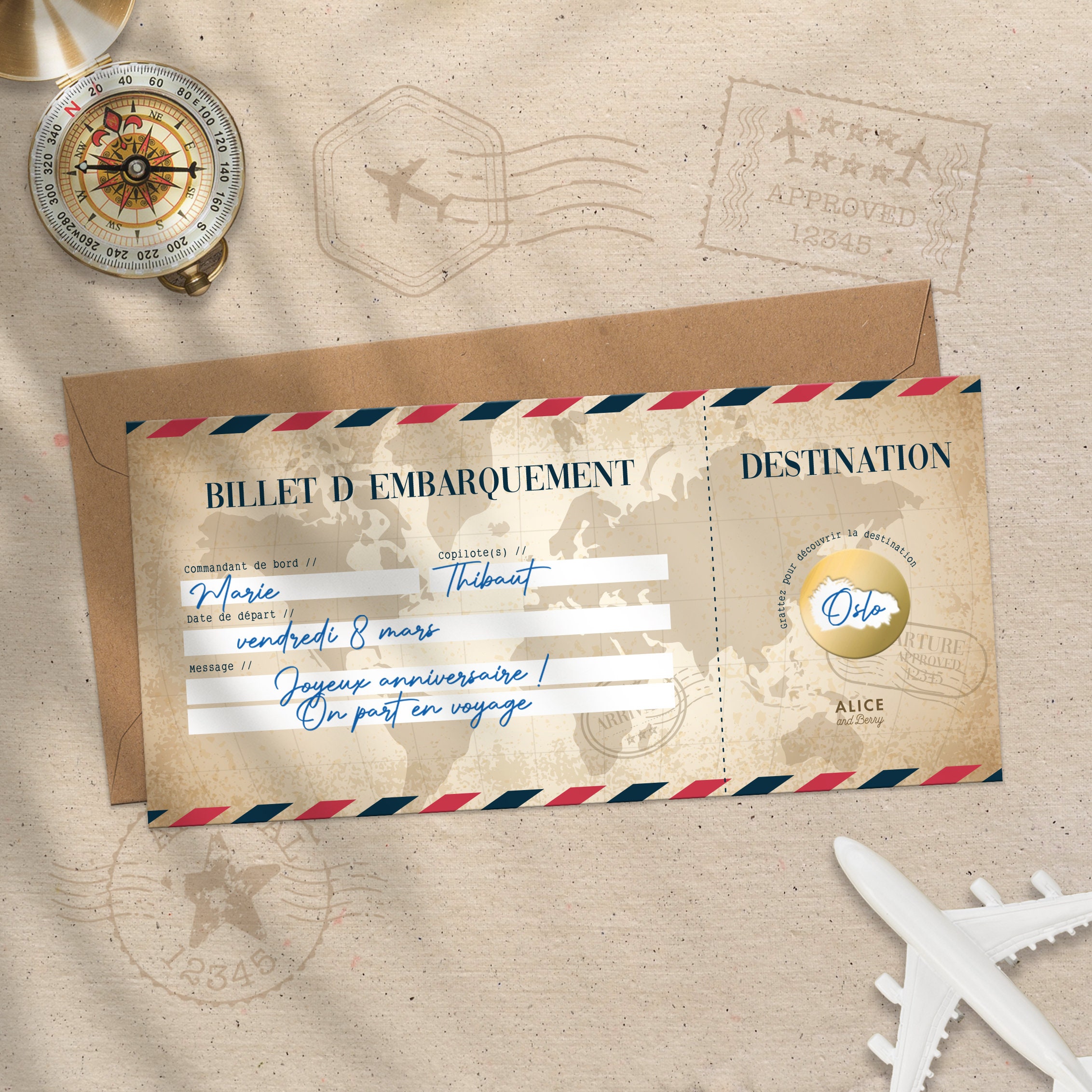 NALKEEZ Carte à Gratter Voyage Surprise-Billet Avion Personnalisable-Carte  Embarquement-Ticket Voyage Personnalisé original-Annonce Voyage  Surprise-Idée Cadeau Saint-Valentin-Cadeau Femme,Homme,Couple : :  Cuisine et Maison