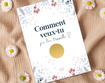 Carte à Gratter Annonce Grossesse Tata - Future Tata - Carte Annonce Bébé Famille - Cadeau Surprise Annonce Grossesse