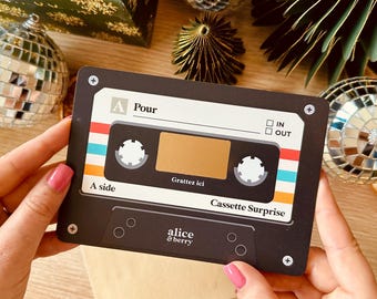 Customizable Concert Scratch Card - Music Festival Gift - Surprise Scratch Ticket - Good for - Vintage Cassette