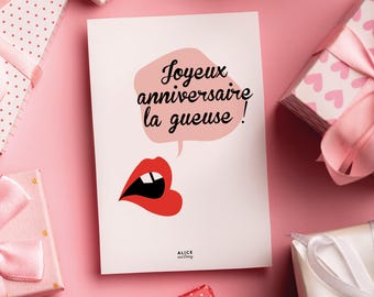 Carte Joyeux Anniversaire - Humour - Les Visiteurs - Dame Ginette