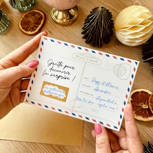 Carte cadeau à gratter pour surprise personnalisable - Design Lettre Vintage - Pastille à gratter avec découverte du cadeau - Bon cadeau