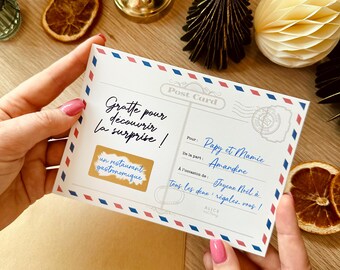 Carte cadeau à gratter pour surprise personnalisable - Design Lettre Vintage - Pastille à gratter avec découverte du cadeau - Bon cadeau