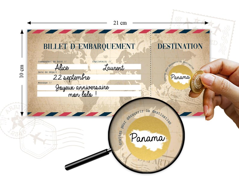 Carte à Gratter Annonce Voyage Surprise Carte Embarquement Etsy France