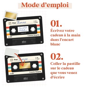 Carte à Gratter Concert Personnalisable - Cadeau festival Musique - Ticket à Gratter Surprise - Bon pour - Cassette Vintage image 4
