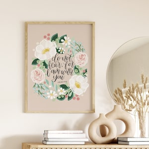 Digitale bloemenkunstdruk Jesaja 41:10