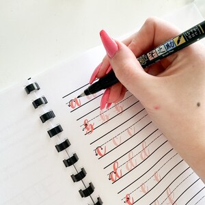 Hand Lettering Workbook Digital Download- learn to modern calligraphy brush lettering image 3