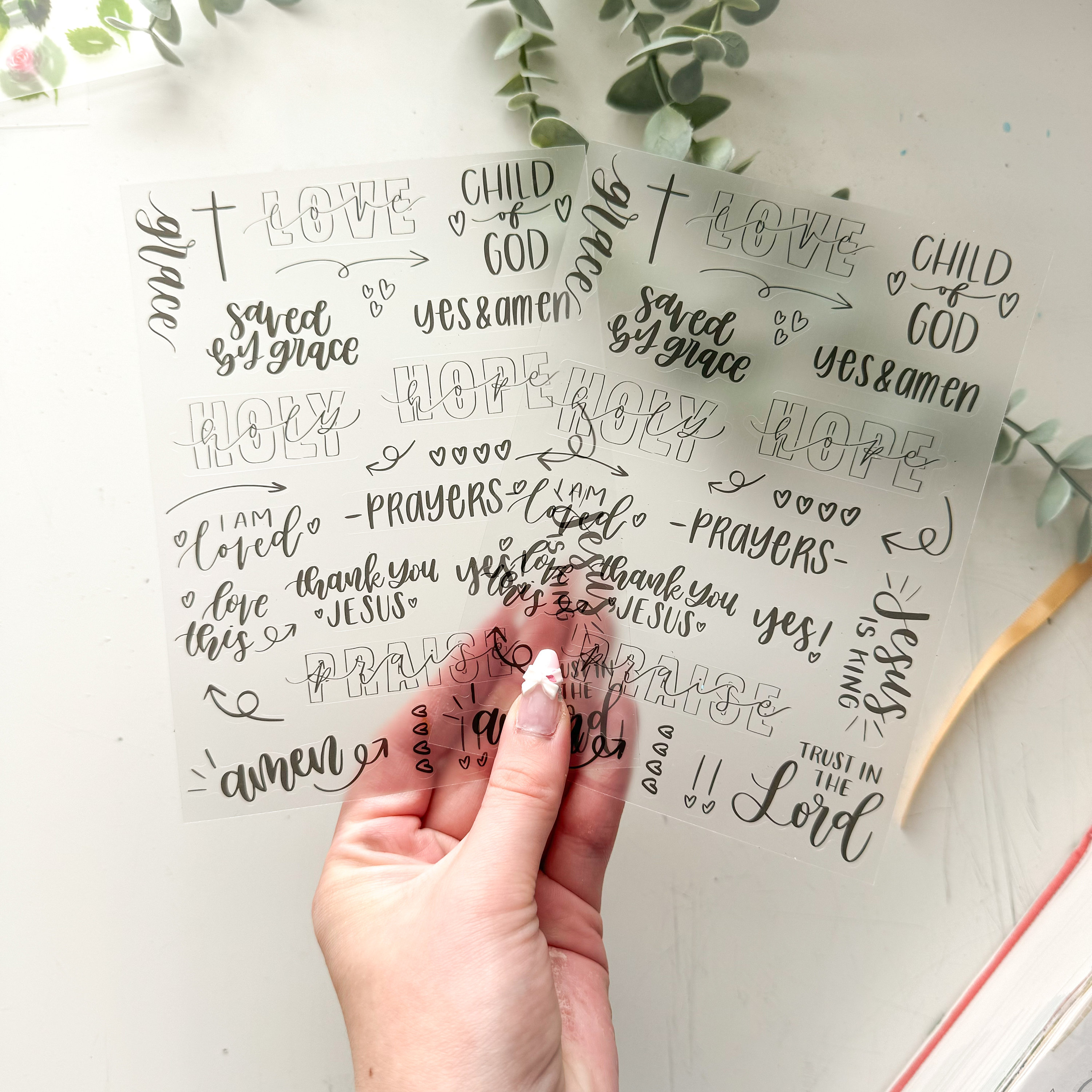 Bible and Planner Clear Stickers
