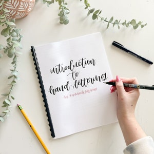 Téléchargement numérique du classeur de lettrage à la main - apprenez le lettrage au pinceau de calligraphie moderne
