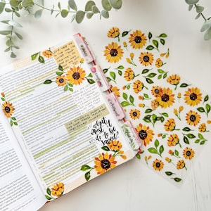 Sunflower Bible and Planner Clear Stickers