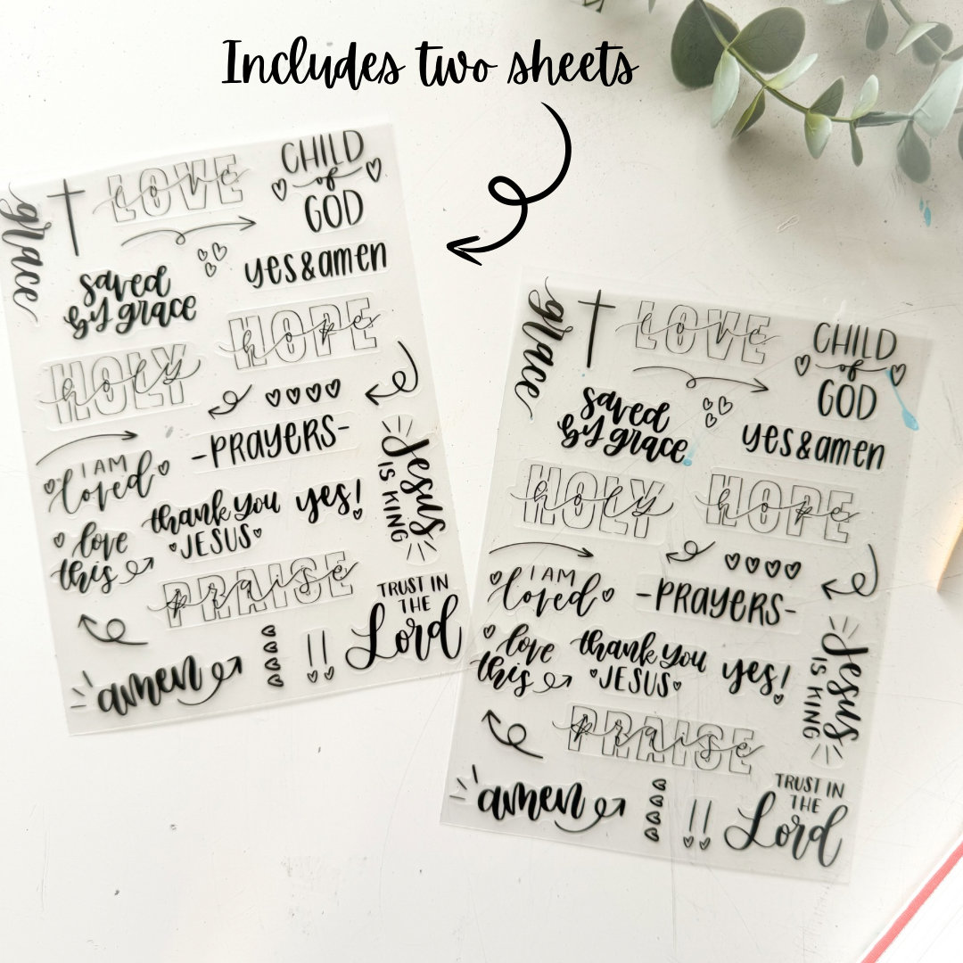 Bible and Planner Clear Stickers