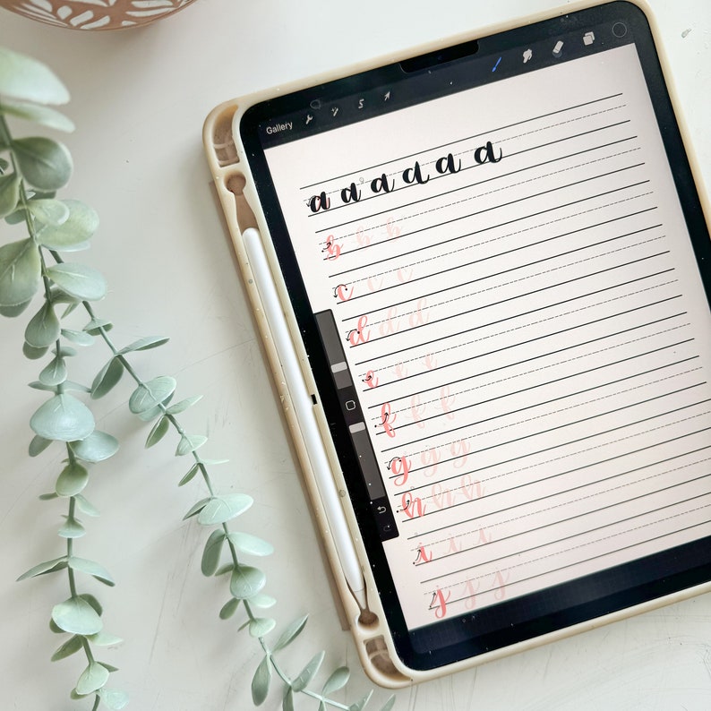 Hand Lettering Workbook Digital Download- learn to modern calligraphy brush lettering image 4