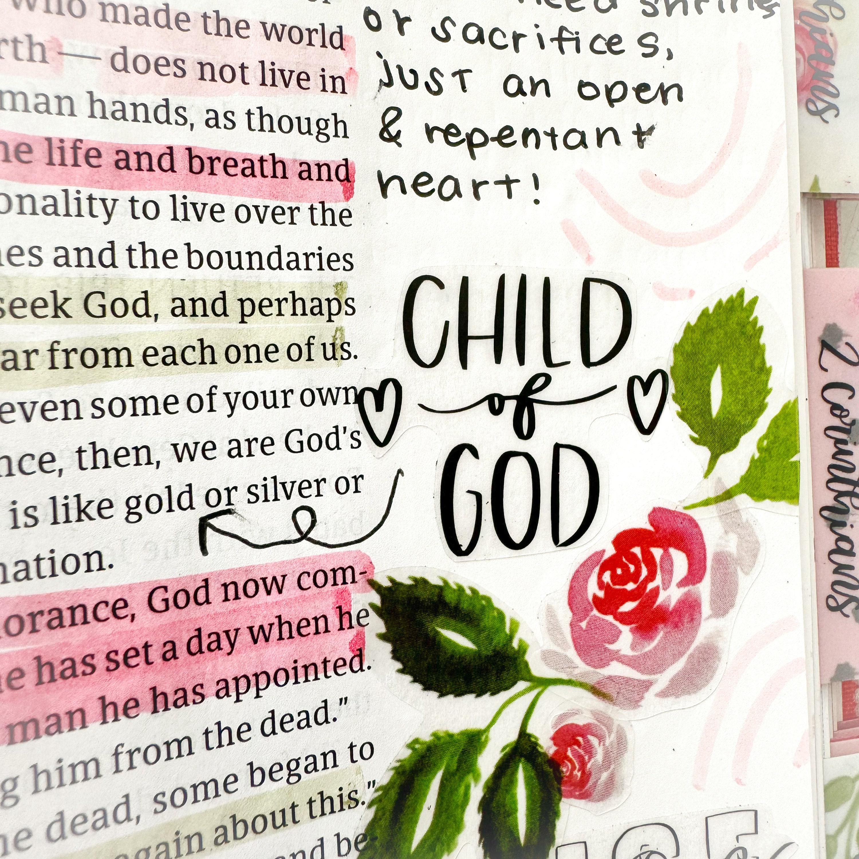 Bible and Planner Clear Stickers