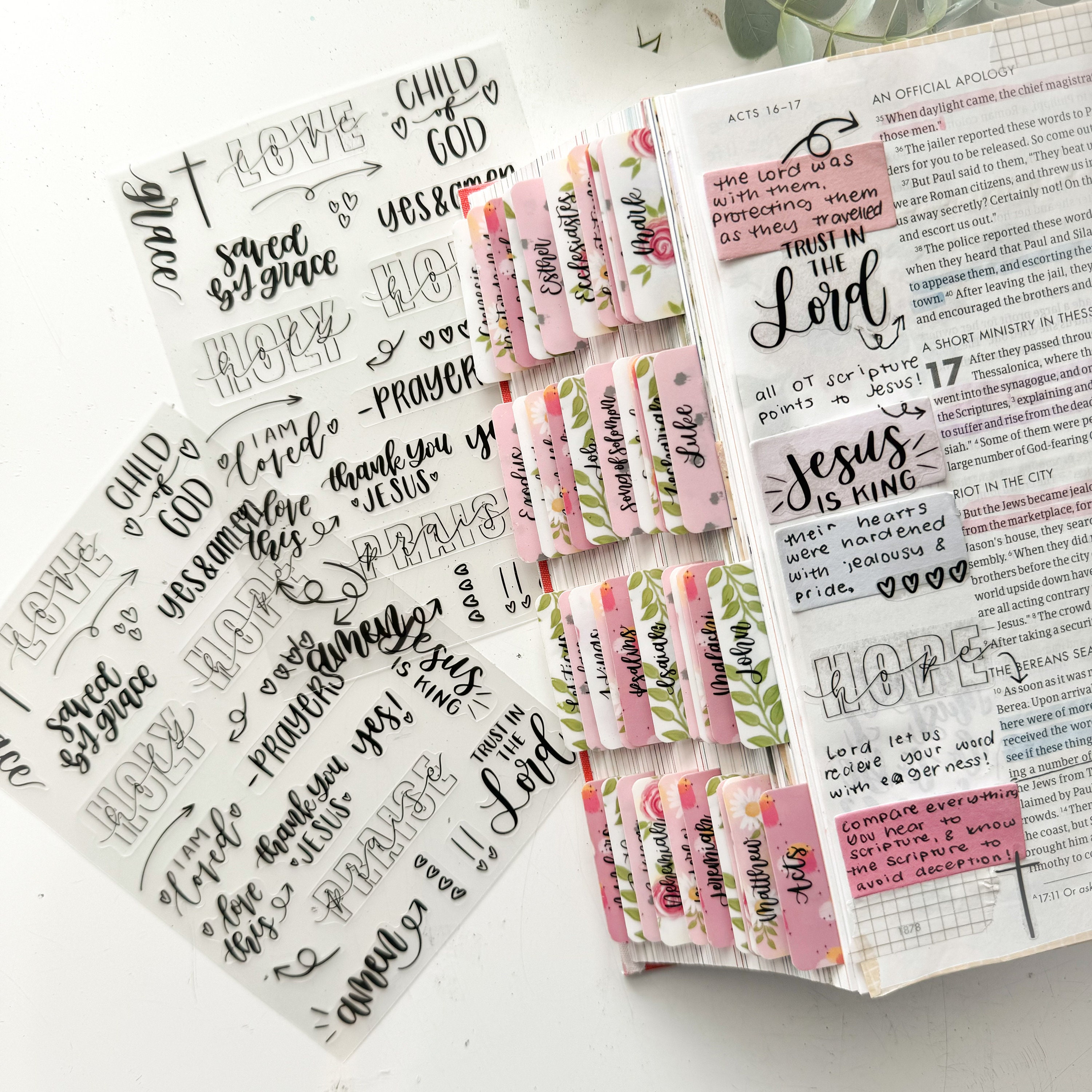 Bible and Planner Clear Stickers