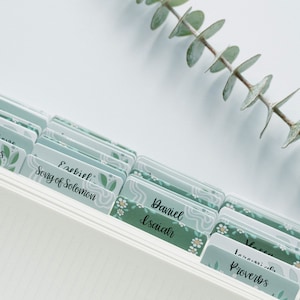 Bible Tabs - Sage greenery 66 Books of the Bible