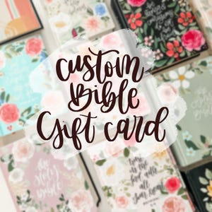 Certificado de regalo de Biblia pintada a medida