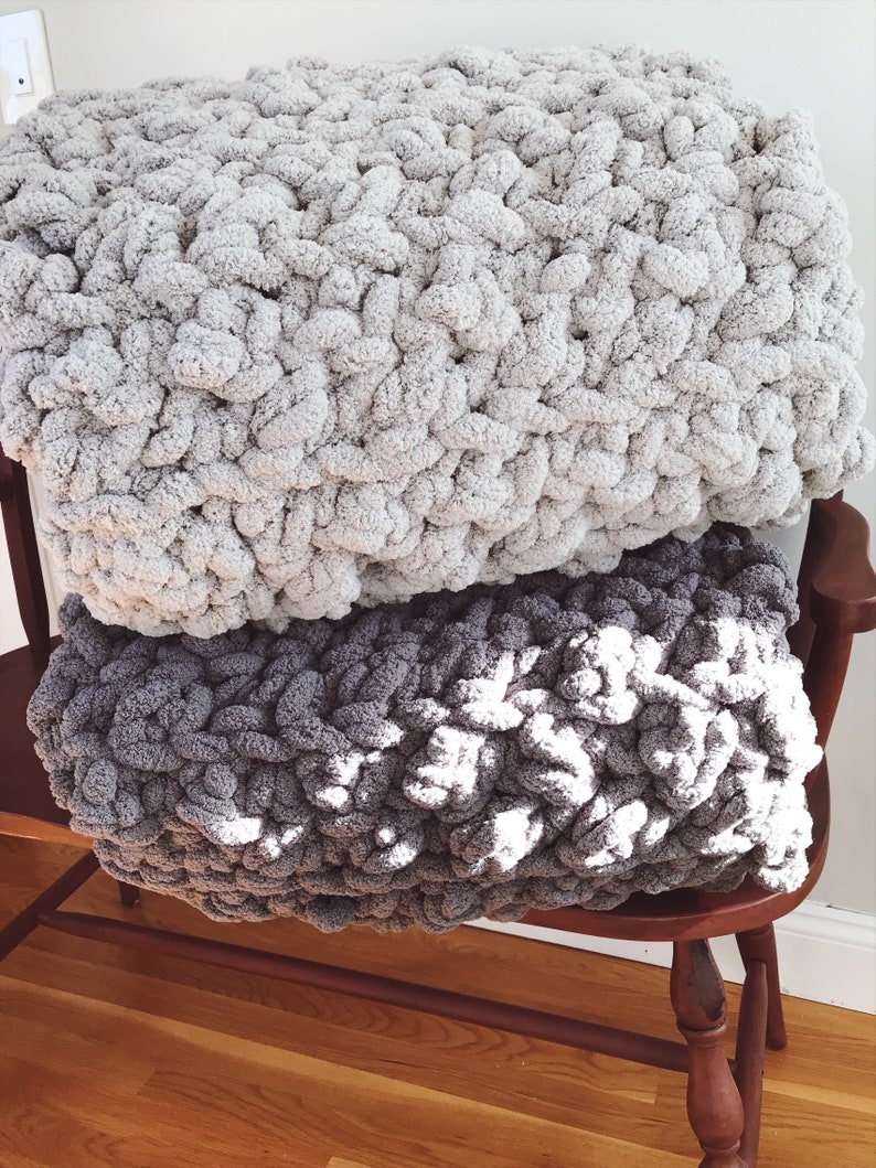 Mega Bulky Throw Blanket Cozy Large Crochet Blanket Afghan Etsy