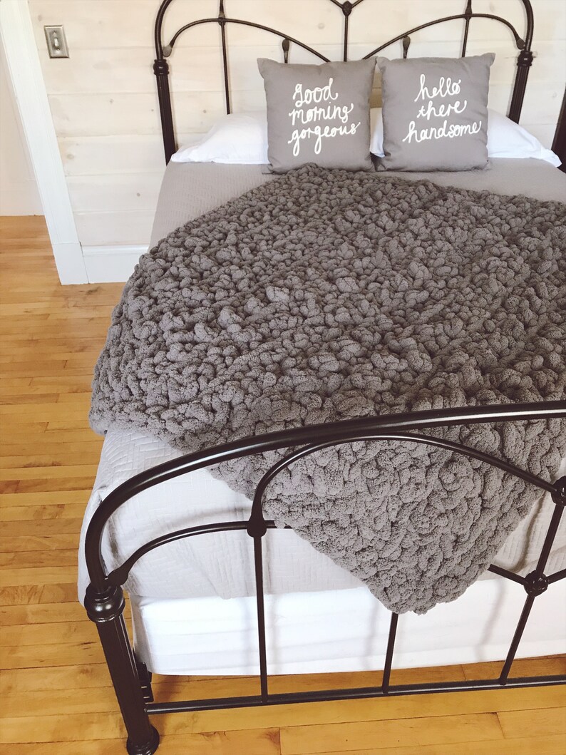 Mega Bulky Throw Blanket Cozy Large Crochet Blanket Afghan Etsy