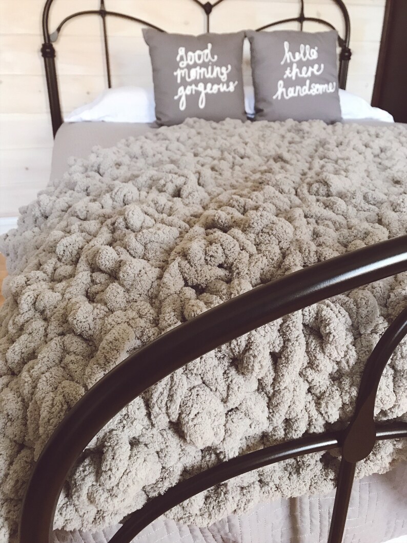 Mega Bulky Throw Blanket Cozy Large Crochet Blanket Afghan Etsy